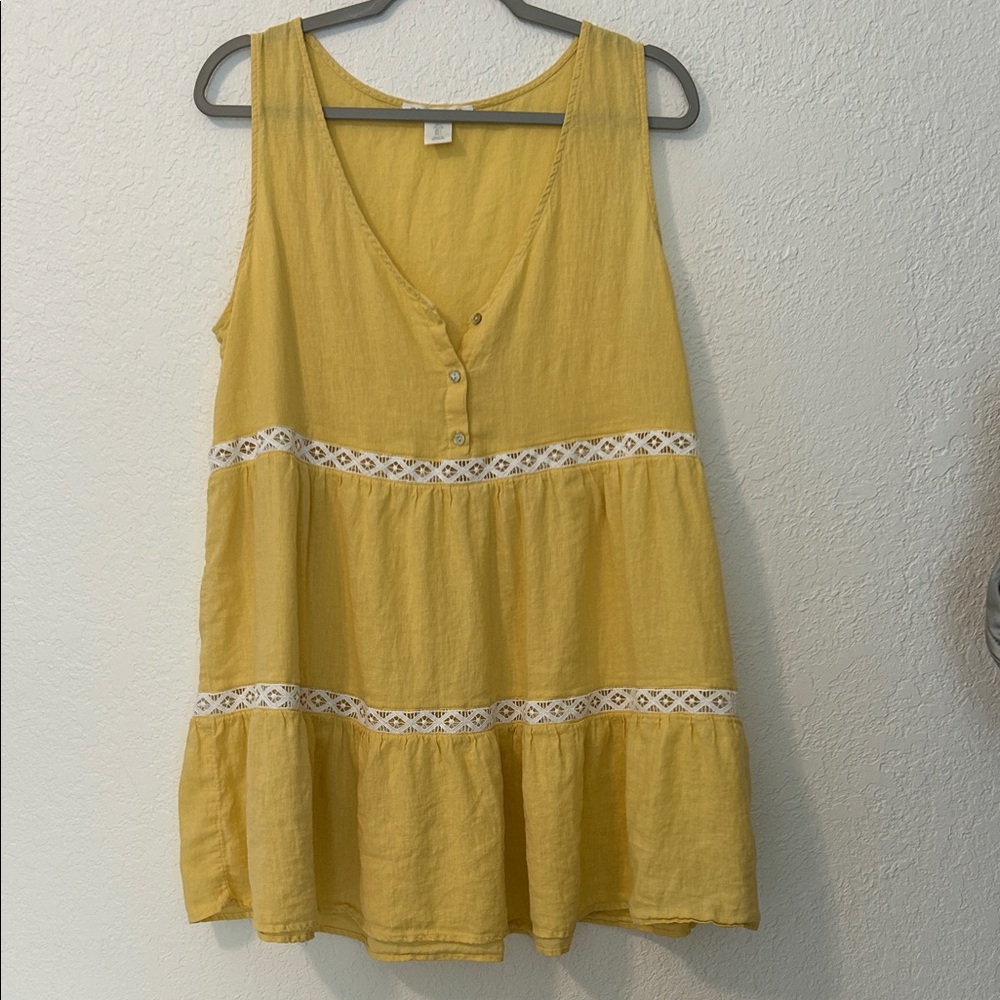C&C California Yellow Babydoll Sleeveless Tunic